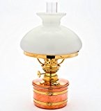 Petroleumlampe ELBE 2 Kupfer/Messing, 8''', Opal-Glasschirm, Leuchtdauer 12 Std., Leuchtleistung ca. 11 Lichtwatt, made in Germany
