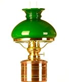 Petroleumlampe ELBE 3 Kupfer/Messing, 10''', grüner Vestaschirm, made in Germany
