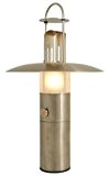 Petroleumlampe PETROLUX mit Reflektorschirm, Edelstahl gebürstet, mattiertes Glas, Design Peter S. Jessen