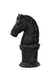 Pferdekopf auf Sockel Skulptur Eisen Figur Pferd Garten Schachfigur horse iron