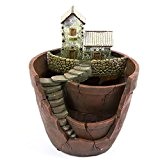 Pflanzen Topf, punson Castle Micro Landschaft Künstliche Blumen, Topf für Kaktus Kräuter Sukkulenten, Antennenkabel Garten Design mit Sweet House