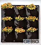 Pflanzenwand schwarz 9 Taschen |Pflanzen Wand Pflanztasche Pflanzbeutel Pflanzkorb