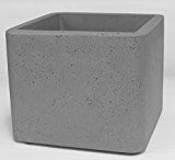Pflanzgefäß Würfel quadratisch Pflanzkübel aus Kunststoff in Zementoptik, Durchmesser:30 cm, Farbe:zement-grau