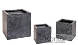 Pflanzkübel aus Clayfibre Clayter Cubi schwarz 30 cm x 30 cm