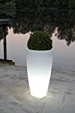 Pflanzkübel Blumenkübel "City" aus Kunststoff beleuchtet, 80 cm, Weiß