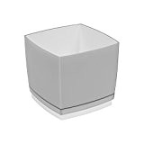 Pflanzkübel Cube Blumentopf inkl. Untersetzer 170 x 170 mm Würfel Form Übertopf dunkelgrau