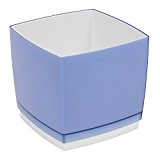 Pflanzkübel Cube Blumentopf inkl. Untersetzer 200 x 200 mm Würfel Form Übertopf blau