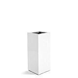 Pflanzkübel "FiberPlus High Cube + Einsatz" Weiß Hochglanz Quadratisch Fiberglas *2 Jahre Garantie* - 70x30x30cm - F724