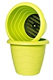 Pflanzkübel LUGANO 33cm mit Wasserspeicher-System; Farbe gelbgrün