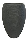 Pflanzkübel Rillentopf Amphore rund aus Kunststoff, Farbe:anthrazit