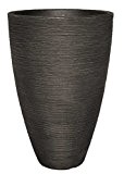 Pflanzkübel Vasenform Rillentopf rund aus Kunststoff, Farbe:anthrazit
