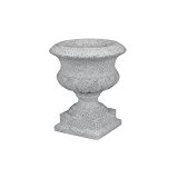 Pflanzpokal Amphore Pflanzgefäß Vase Schale Deko grau rund D 28 cm Kunststoff