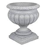 Pflanzpokal Amphore Pflanzgefäß Vase Schale Deko terracotta rund D 46 cm Kunststoff