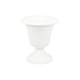 Pflanzpokal dekorative Amphore Pflanzgefäß Schale Vase weiss H 24 cm Blumentopf Milano