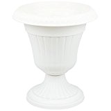 Pflanzpokal dekorative Amphore Pflanzgefäß Schale Vase weiss H 56 cm Blumentopf Milano