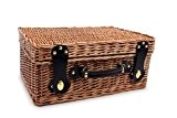Picknickkorb Family - 
ein großer Weidenkorb mit stabilem Tragegriff, für 4 Personen mit allerlei Zubehör und einer herausnehmbaren Kühltasche, für ...