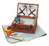 Picknickkorb für 4 Personen mit Kühlfach und Picknickdecke