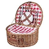 Picknickkorb halbrund für 4 Personen - Picknickkorb komplett als Kühltasche + Zubehör