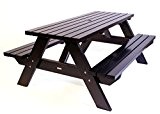 Picknicktisch 'City' schwarz 180 cm, Holz, Picknickbank schwarz, Trend aus Holland