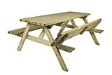 Picknicktisch 'Economy' 120 cm, 40 mm FSC Fichtenholz, druckimprägniert, klappbare Sitze