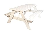 Picknicktisch weiß 180 cm, Picknickbank weiß , Trend aus Holland