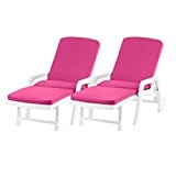 Pink Ersatz Sitzkissen für RESOL Palamos Outdoor Sonnenliege-2Pack