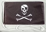 Pirat Piraten Piratenflagge 15x25 cm Tischflagge in Profi - Qualität Tischfahne Autoflagge Bootsflagge Motorradflagge Mopedflagge
