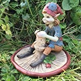 Pixie auf Pilz, Skulptur Magical Mystery Hohe Qualität Garten Decor Figuren Elf & Fairy Kinder, Höhe 10 cm