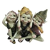 Pixie Hear, See, Speak No Evil - Green Garden Home Decor - Fun Quirky Gift Figurine - Anthony Fisher by ...