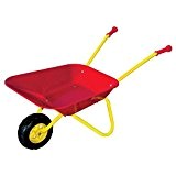 PLAYFUN 8710 - Kinder Schubkarre aus Metall Rot für die kleinen Gärtner Metallschubkarre Kinderschubkarre