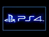 Playstation 4 Logo Zeichen Werbung Neonschild Blau