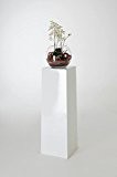 Podest Säule Blumensäule Dekosäule Blumenständer Pflanzkübel Kombi "Kambio" Fiberglas, 100 cm, Weiß Hochglanz