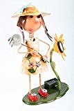 point-garden Gartenfigur 44,5 cm "Mädchen mit Solarlampe" Metall Solar Handarbeit