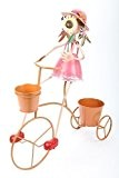 point-garden Gartenfigur 67 cm "Mädchen mit Rad" Metall Handarbeit