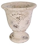 Pokal Pflanzpokal Valo aus Keramik creme antike 16,5cm x 16,5cm x 18cm Gartendeko Umtopf Pflanzgefäß Vintage Look
