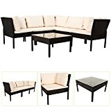 Polyrattan Gartenmöbel Lounge Sitzgruppe Santorin - schwarz