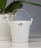 Porzellanblumentopf Bucket weiß konisch 10 cm hoch Ø 10,5 cm von Sandra Rich