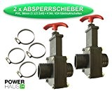 POWERHAUS24® - 2 x Absperrschieber Ø 38 mm x 1 1/2 Zoll
