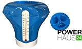 POWERHAUS24® - Dosierschwimmer mit Thermometer für bis zu 200gr Tabletten