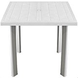 Praktischer Gartentisch 80x75cm Kunststofftisch Campingtisch Beistelltisch Kunststoff Gartenmöbel Campingmöbel - Weiss