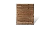 Preiswerter Sichtschutz Lamellenzaun Maß 150 x 180 cm (Breite x Höhe) aus Kiefer / Fichte Holz, druckimprägniert "Berlin" Massiv