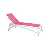 Premium NARDI Atlantico Sonnenliege Saunaliege Relaxliege Bäderliege stapelbar weiss-rosa