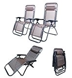 Premium Qualität Set Von 2 Zero Gravity Garten Relaxer Stuhl Liege Garten Sonnenliege Stühle htuk®