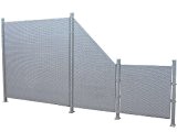 Prime Tech Poly-Rattan Sichtschutz / Zaun, Set 7-teilig in anthrazit / grau