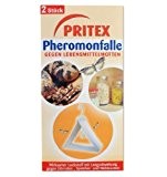 PRITEX Pheromonfalle gegen Lebensmittelmotten - 2 Stück - gegen Speicher-Motten, Mehl Motten