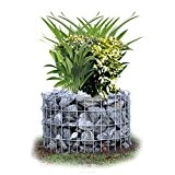 [pro.tec] 1x Pflanzen - Gabione (Ø 60cm x 50 cm) Blumentopf - Gabione / Steinkörbe / Säulengabione