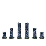 [pro.tec] Säulen - Gabionen 6er-Set (Grundriss rechteckig - 25cm) (150 | 100 | 50 cm hoch) Steingabionen / Spalier /