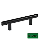 Probrico Flat Black Modern Cabinet Hardware Drawer Handle Pulls Kitchen Cupboard T Bar Knobs and Pull - 3 Inch Hole ...