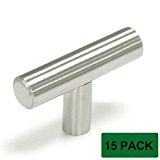 Probrico Stainless Steel Modern Cabinet Drawer Handle Pulls Kitchen Cupboard T Bar Knobs and Pull Handles Brushed Nickel - Single ...