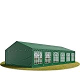 PROFIZELT24 Party-Zelt Festzelt 6x12m Garten-Pavillon -Zelt mit Fenstern, hochwertige 500g/m² PVC Plane in dunkelgrün, 100% wasserdicht, vollverzinkte Stahlkonstruktion mit Verbolzung